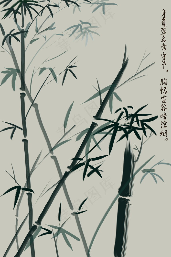 绿竹风骨剑拔弩张(3545*5315px 300 dpi )psd模版下载