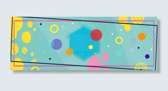 孟菲斯线条几何图形时尚广告