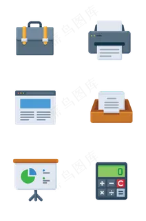 办公文件数据金融相关图标,免抠元素