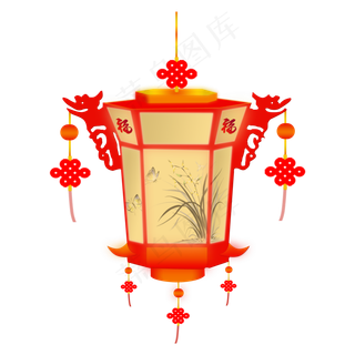 新春喜庆中国风可商用灯笼花灯节,免抠元素