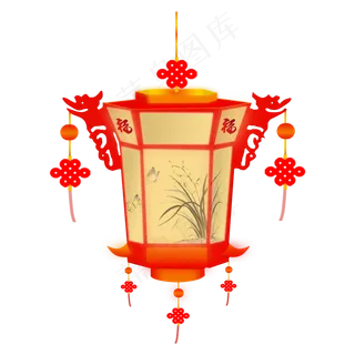 新春喜庆中国风可商用灯笼花灯节,免抠元素