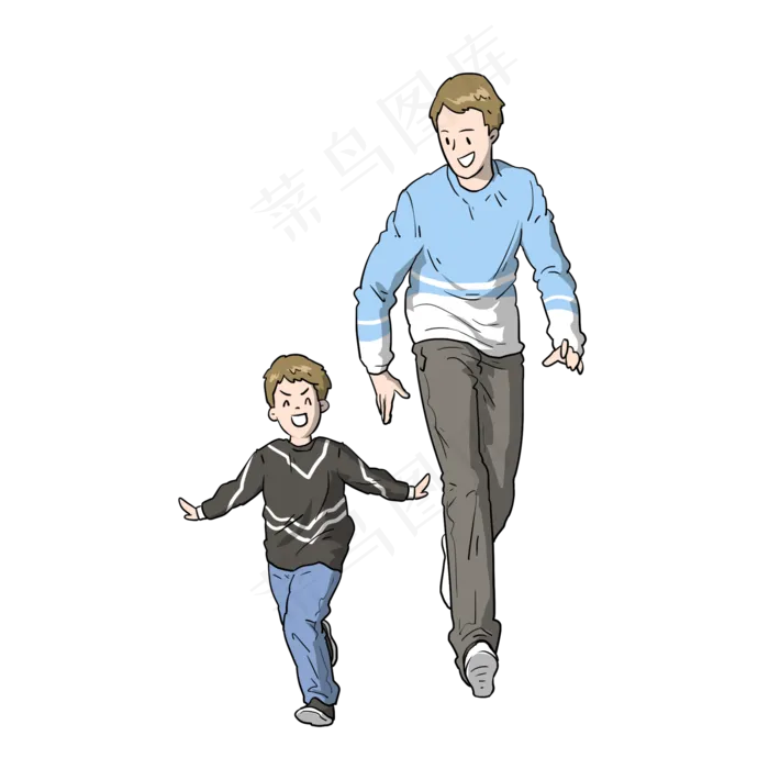 父亲节人物素材卡通手绘(2000X2000(DPI:300))psd模版下载