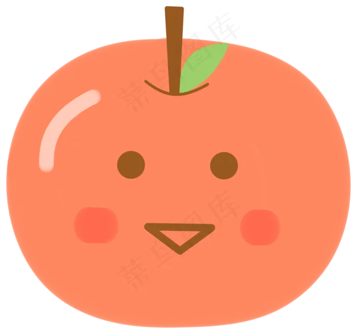 扁平风可爱红苹果卡通