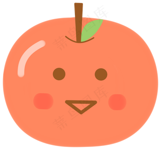 扁平风可爱红苹果卡通