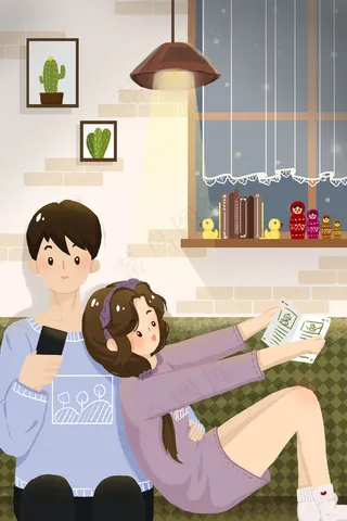 网络情人节情侣读书