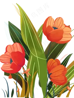 春天红色花丛鲜艳花朵,免抠元素 春天红色花丛鲜艳花朵,免抠元素