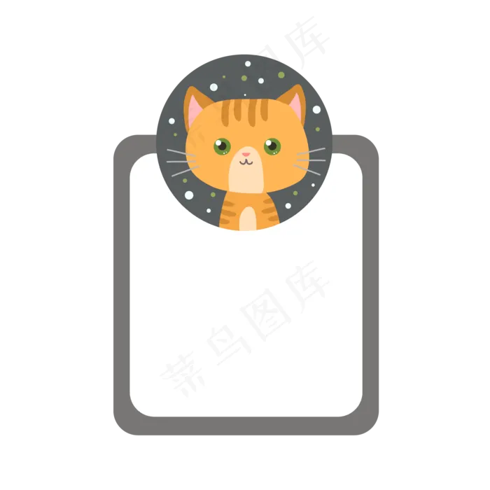 宠物卡通可爱花猫猫咪标签装饰ai矢量模版下载