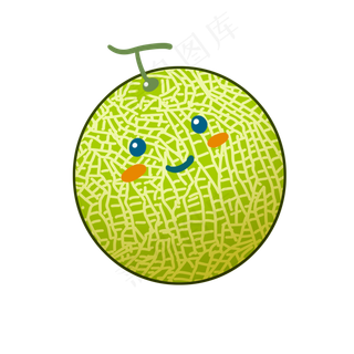 水果装饰图案可爱哈密瓜