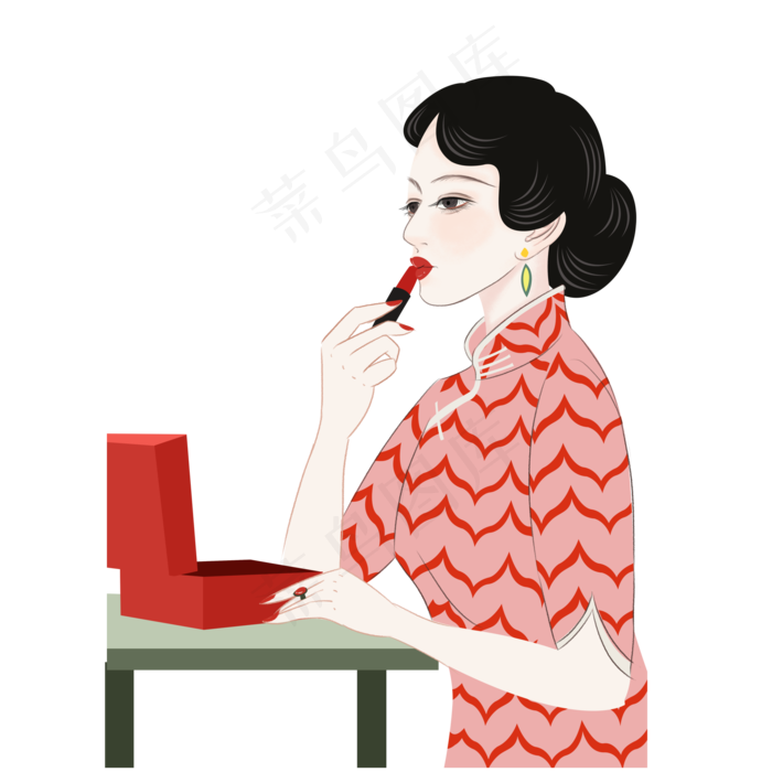 卡通化妆的美丽女人,免抠元素