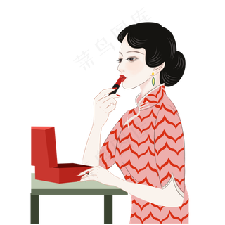 卡通化妆的美丽女人,免抠元素