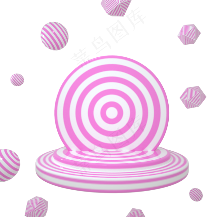 C4D粉白色质感立体圆柱立体电(2000X2000(DPI:300))psd模版下载
