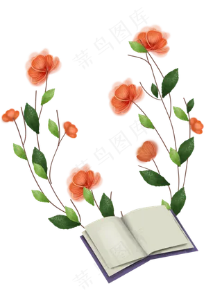 书本和花朵