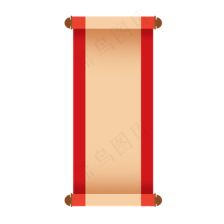 手绘新年中国风立体卷轴,免抠元素
