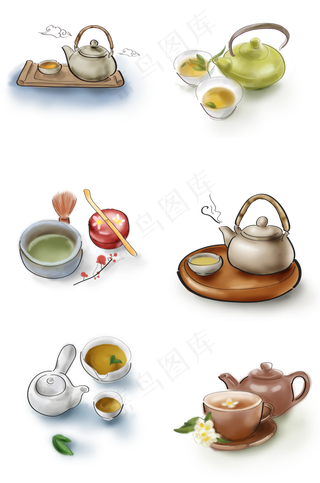 白露手绘古风清茶