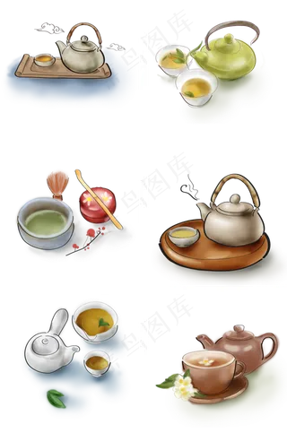 白露手绘古风清茶