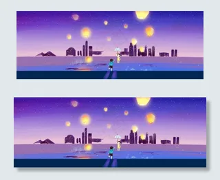 蓝色星空情侣banner