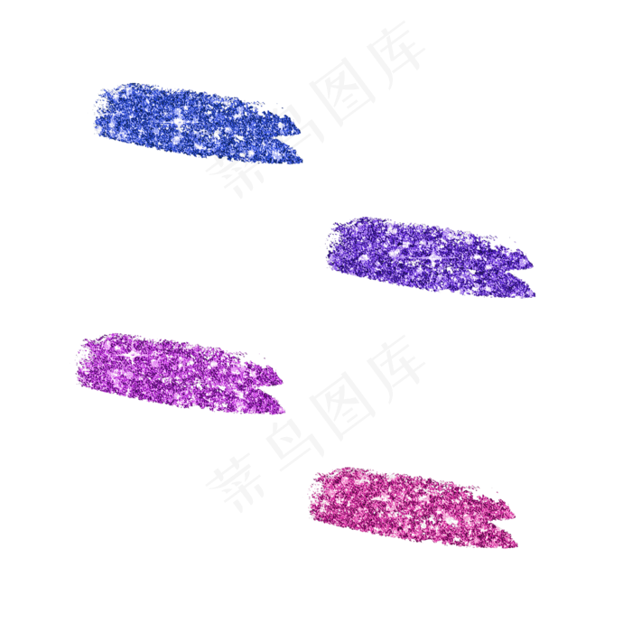 蓝紫色系金粉笔刷,免抠元素