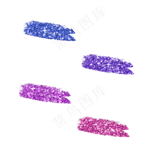 蓝紫色系金粉笔刷,免抠元素