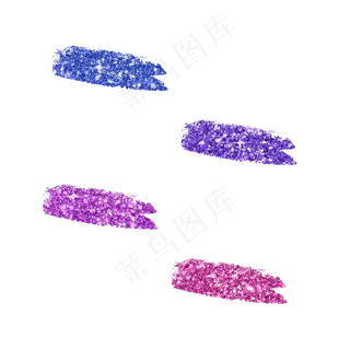 蓝紫色系金粉笔刷,免抠元素