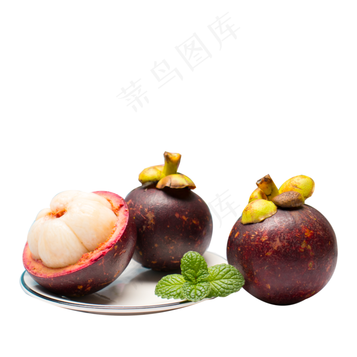 一盘水果山竹免扣图