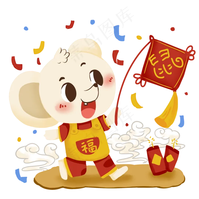 2020年鼠年可爱呆萌老鼠庆新年,免抠元素(2000X2000(DPI:300))psd模版下载