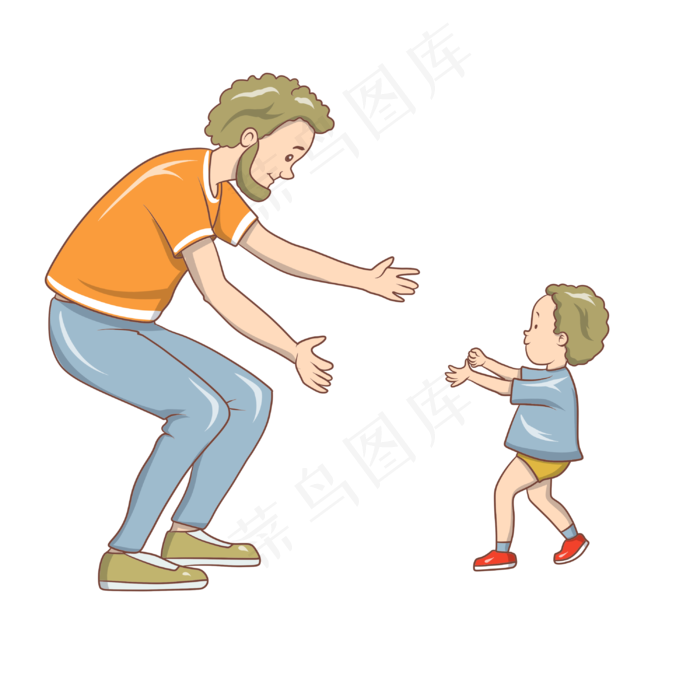 拥抱孩子的父亲