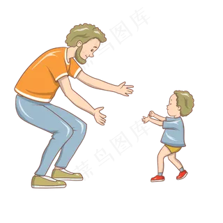 拥抱孩子的父亲