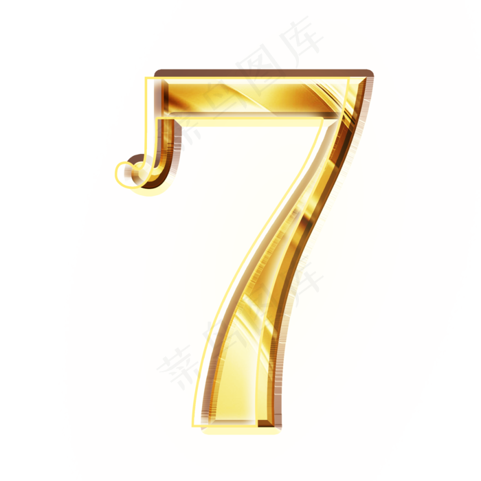 金色倒计时数字7