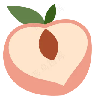 扁平风可爱手绘水果桃子
