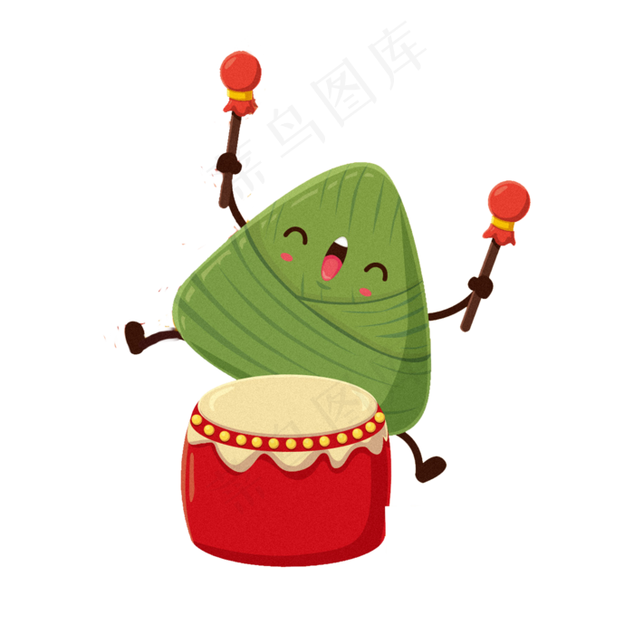 端午节敲鼓的粽子素材