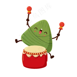 端午节敲鼓的粽子素材