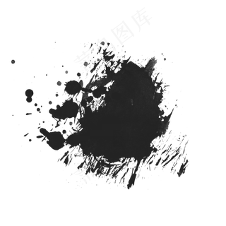 黑色墨迹笔刷元素