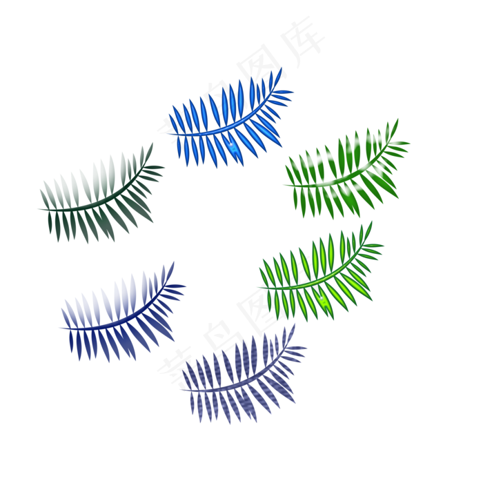 一堆椰子叶图片素材(2000X2000(DPI:300))psd模版下载