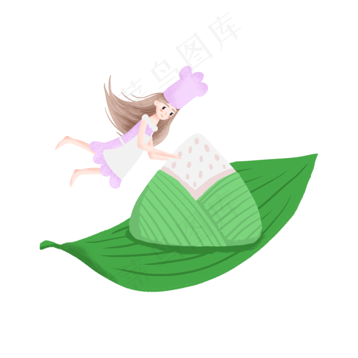 端午节包粽子的女孩(2000X2000(DPI:300))psd模版下载
