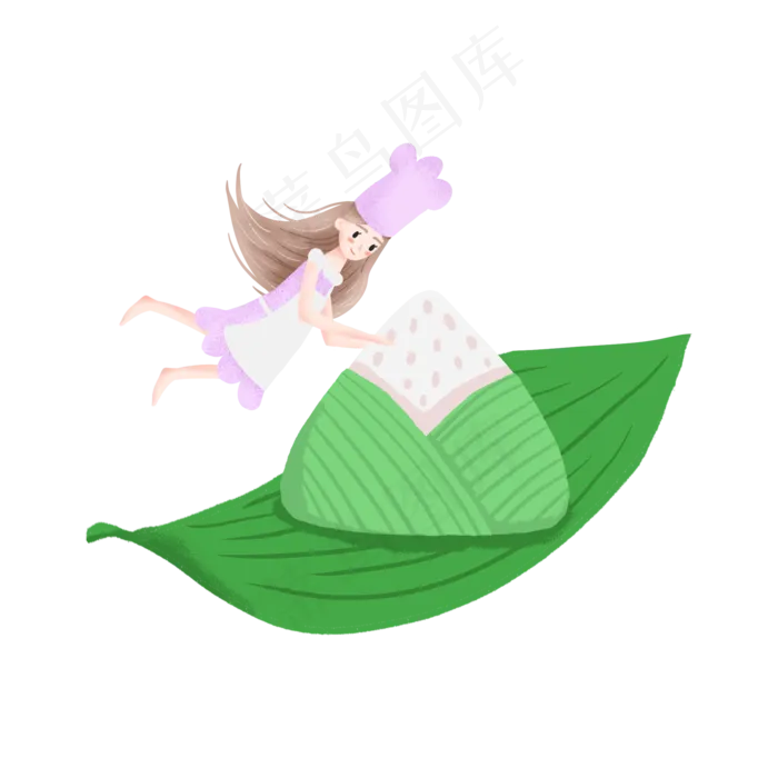 端午节包粽子的女孩(2000X2000(DPI:300))psd模版下载