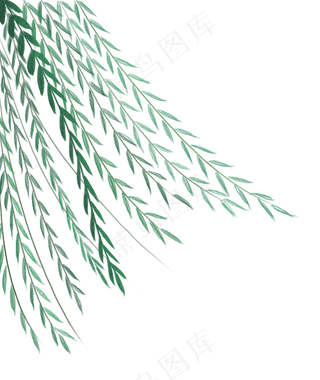 手绘卡通柳树元素