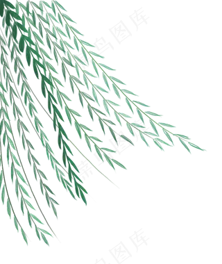 手绘卡通柳树元素