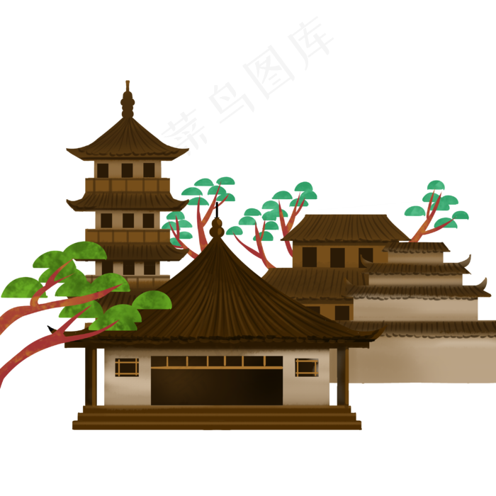 寺庙佛寺建筑(3000X3000(DPI:300))psd模版下载