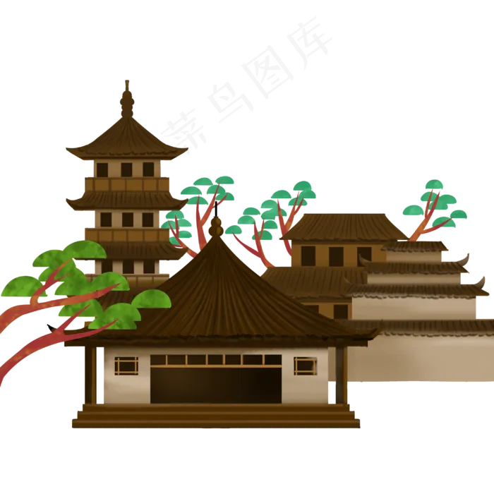 寺庙佛寺建筑(3000X3000(DPI:300))psd模版下载