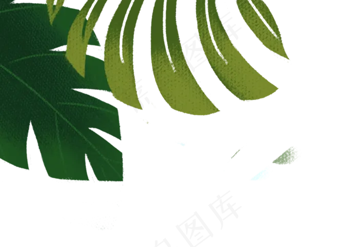 手绘卡通左上角植物边框元素(2151X1479(DPI:300))psd模版下载