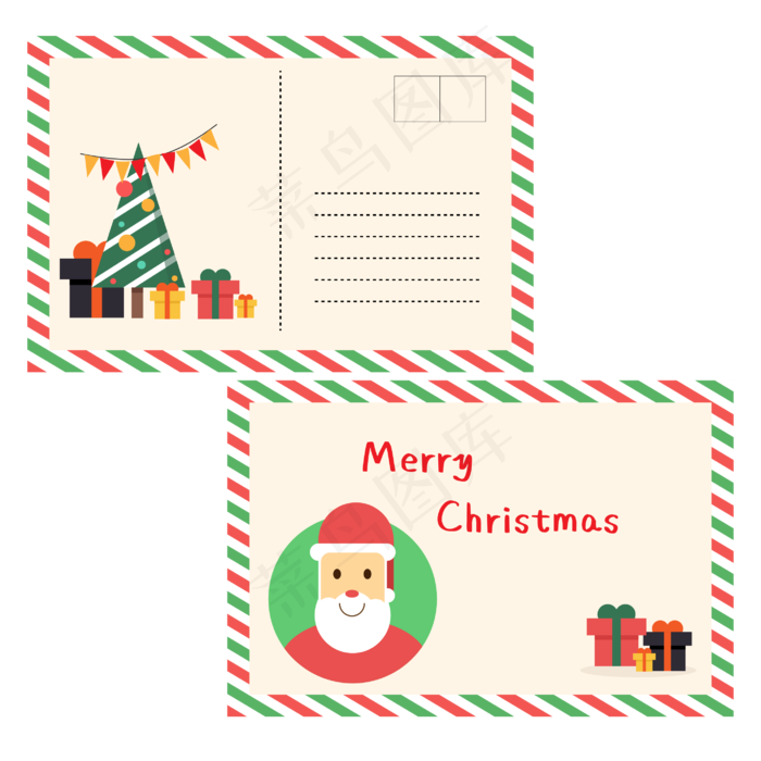 圣诞节明信片,免抠元素