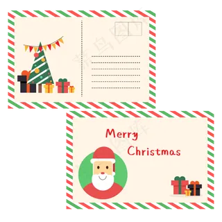 圣诞节明信片,免抠元素