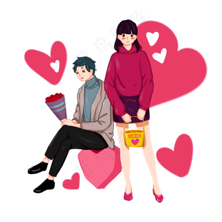 情人节男生追求女孩求婚