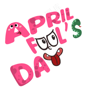 彩色创意愚人节元素,免抠元素