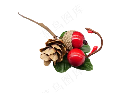 圣诞节装饰松塔浆果,免抠元素