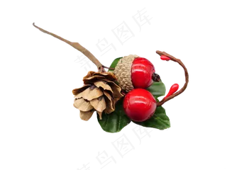 圣诞节装饰松塔浆果,免抠元素