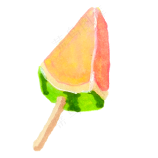 卡通手绘红色西瓜冰棒