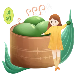 清明节人物和青团 清明节人物和青团
