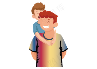 卡通父亲节父子亲情人物