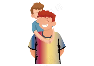 卡通父亲节父子亲情人物